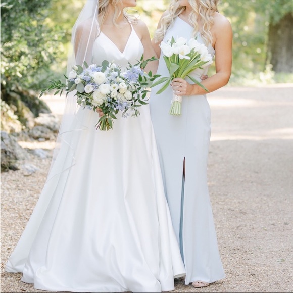 princess polly baby blue dress How to Coordinate Bridesmaids and Groomsmen Colors & Florals